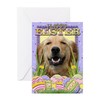CafePress Easter Egg Cookies Golden Folded Greeting Card Glossy