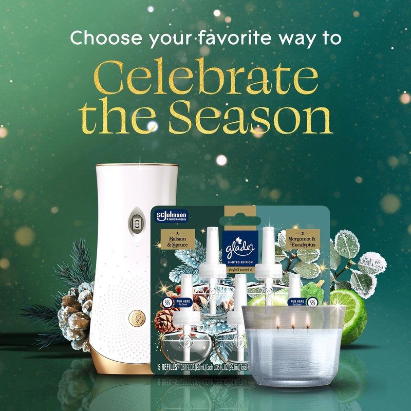 Glade PlugIns Refills Air Freshener, Balsam & Spruce and Bergamot