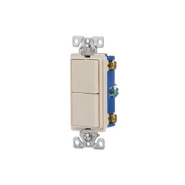Eaton 7728LA-SP 15-Amp 120-Volt Decorator Heavy Duty Grade Two Single-Pole Combination Switches, Light Almond