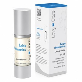 LOVY CARE Crema Facial con Ácido Hialurónico, 30 ml, pH 5.5, Hidratación Profunda, Reparación Celular y Efecto Antiarrugas