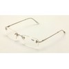 V.W.E. Clear Bifocal Rimless Rectangle Reader Reading glasses - Comfortable