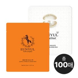 EunYul 은율 마스크팩 마유 50매 + 진주 50매 Eun-yul Mask Pack Horse Oil 50 Sheets + Pearl 50 Sheets