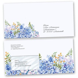 PaperMedia Envelopes Flowers and Blossoms Blue Hortensia Pack of 25 DIN C6 (162 x 114 mm)