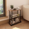 PROXRACER Side Table, 3-Tier End Table, Narrow Sofa Table Bedside