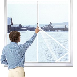 Window Insulation Kit Reusable Window Plastic for Patio Winterizing Thicken Warm Winter Waterproof Attic Insulation Cover (Transparent, 47*60in)