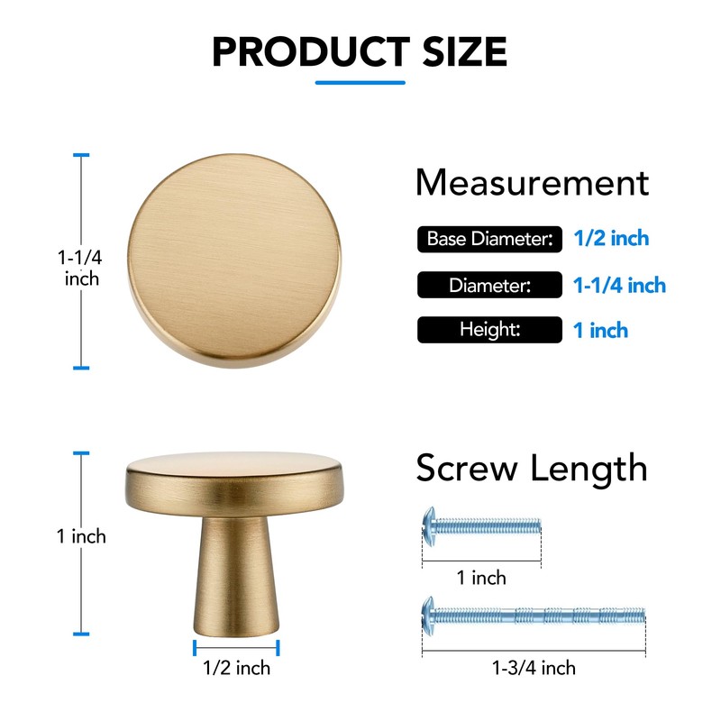 HOME EDIT 10 Pack Champagne Bronze Cabinet Knobs Zinc Round