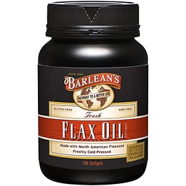 Barlean's Organic Oils Fresh Flax Oil Softgels, 100 Count Bottle