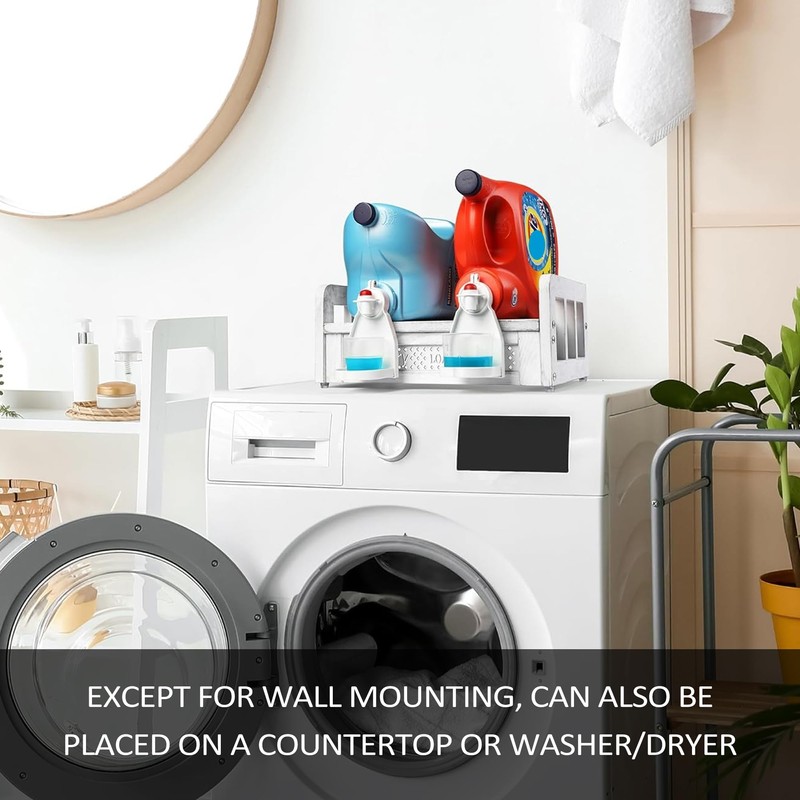 Besuerte Liquid Laundry Detergent Holder - Wood Laundry Detergent Shelf