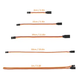 AEDIKO 22pcs 3Pin Servo Extension Cable Cord Male to Female Wire Connectors 5 Types for Servo Extension Connection Control Board Remote Control Parts