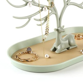 MORE&LESS - Soporte de exhibición de joyas de cuernos, organizador colgante de torre de árbol para anillos, arete, collares, pulseras