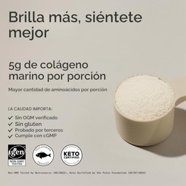Complejo de belleza de colágeno con ácido hialurónico, vitamina C + biotina, apto para pecatarios, certificado Keto y verificado sin OMG, sin sabor (3
