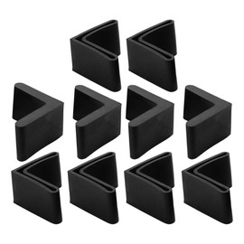 sourcing map Pack of 10 Rubber Feet Furniture Feet Triangular Sleeve Foot Pad Lid Foot Caps Floor Protection 25 x 25 mm Black