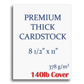 Extra Heavy Duty 140lb Cover Cardstock - Bright White - 379gsm 18pt Thick Paper for Inkjet & Laser Printers - 8-1/2" x 11" (100 Sheets Pack)