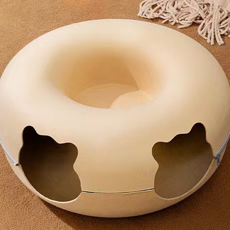 Cat Tunnel Bed with 2 Ventilated Windows Removable Washable Felt