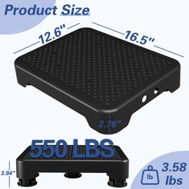 SOYO Mobility One Step Stool, Heavy Duty Indoor Outdoor Non-Slip Small Step Platform Assistive Device for Adult Elderly, Standing Support and Step Riser for Car, Bed, Door, Stair, Bathroom Black-Black