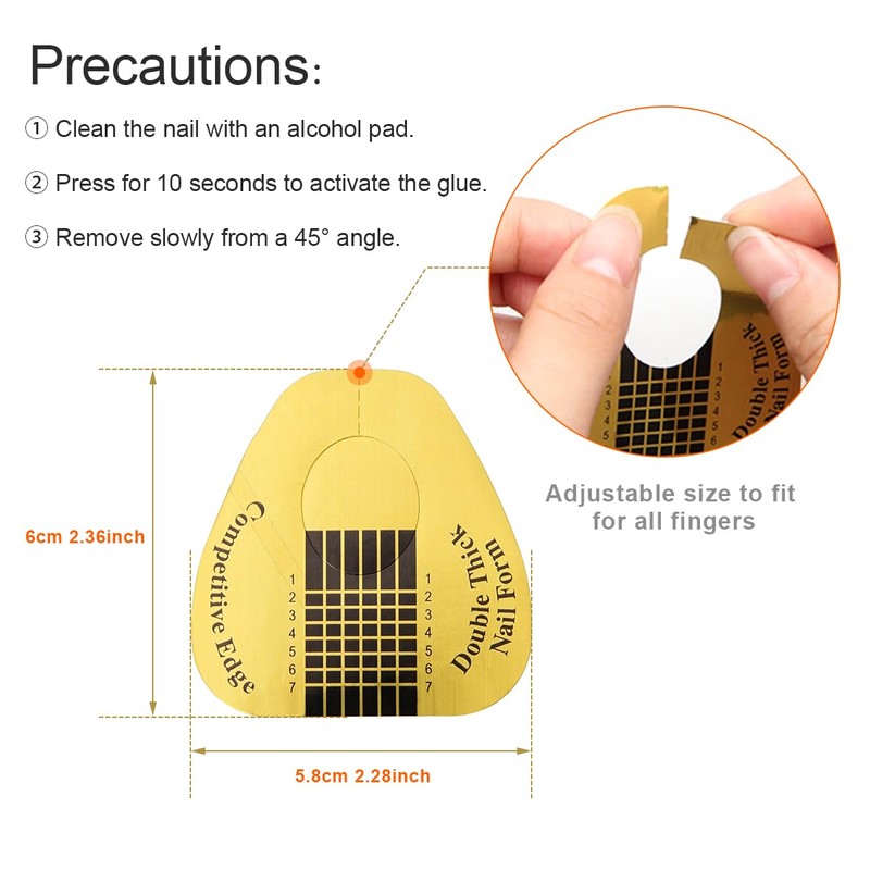 200 PCS Nail Forms for Builder Gel, AHIER Self-adhesive Nail
