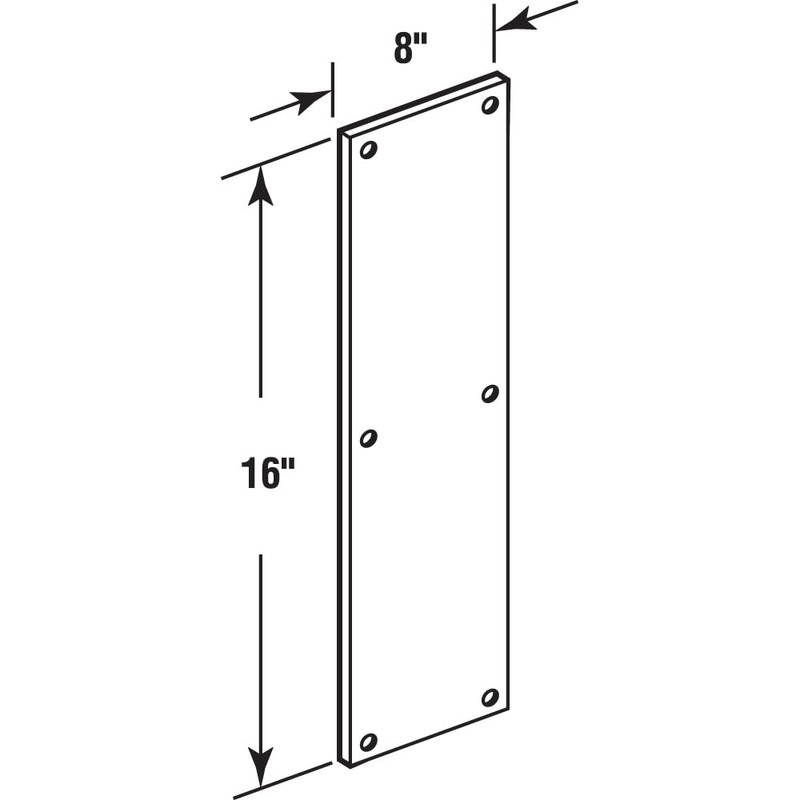 Prime-Line J 4636 Push Plate, 8 x 16 In., 630