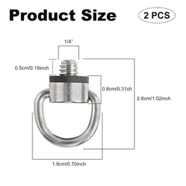 ZTVOWTO 4 Stück Kamera Befestigungsschraube,1/4 Zoll Schraube,Adapter-Schraube für Kameragurt D-Ring, 1/4 Zoll Öse, Stativ, Qr Platte und Stativzubehör(D-Ring)