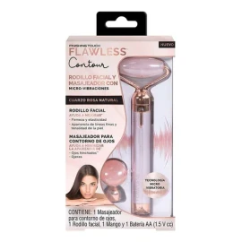 Flawless Contour Rodillo Facial De Cuarzo Rosa Con Vibración
