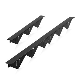 Stove Gap Covers Stainless Steel 2 Packs, 13.8"-27.5" Retractable Range Gap Cover, Cooktop Trim Kit, Heat-Resistant Stove Guard for Even Surface - Black