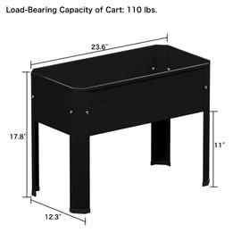 PROXRACER Raised Garden Bed with Detachable Tall Legs Elevated Metal Planter Box for Growing Fresh Herbs Vegetables Flowers Succulents&Other Plants for Outdoor Backyard Patio Deck Balcony Black