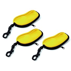 Neoprene Floating Large Eyeglass Soft Case in Yellow (3 Pack)