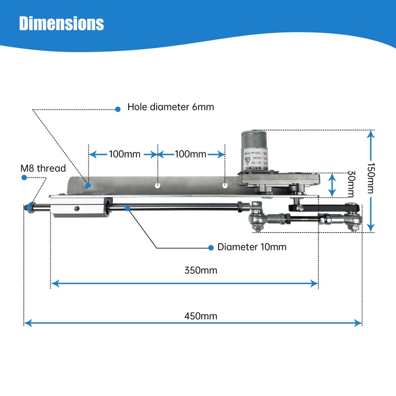 Reciprocating Cycle Linear Actuator Stroke 3cm-15cm, DC 24V 120RPM,Adjustable Telescopic