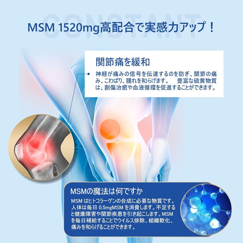 [医食同源ドットコム] iSDG グルコサミン＋ MSM サプリメント 1520mg MSM(有機イオウ) Ⅱ型コラーゲン配合 国内製造 240粒