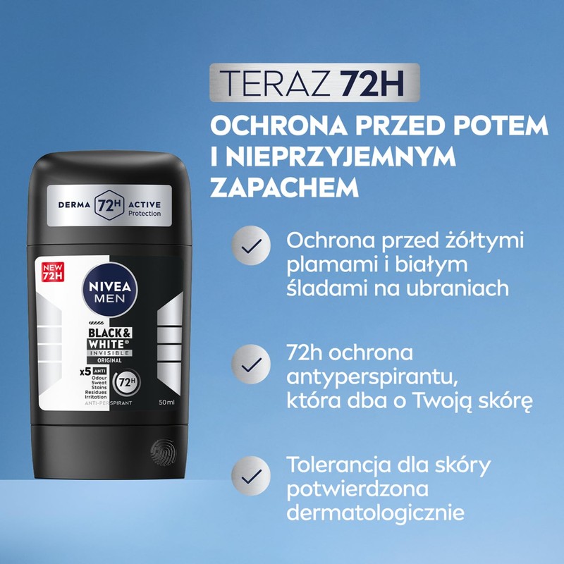 NIVEA MEN Black & White Original Antiperspirant Stick 50 ml
