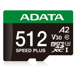 ADATA 512 GB Tarjeta de Memoria Speed Plus MicroSDXC UHS-I U3 Clase 10 con Adaptador Color Negro con Verde