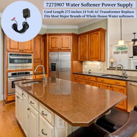 Yumaoqiu Water Softener Power Supply，cord length 275 inches 24 Volt AC Transformer replace 7275907 Fits Most Major Brands of Whole House Water softeners