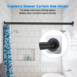 Vidafelic Adhesive Shower Curtain Rod Holders,4Pack Curtain Rod Mount Holder for Wall,Bathroom Curtain Tension Rod Retainer,Stick On,Waterproof (Rod Not Included)