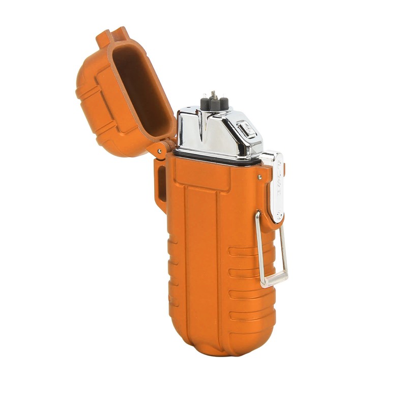 Outdoor Double Arc Electric Lighter Portable Waterproof Flashlight Lighter Charging