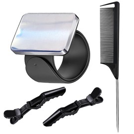 Magnetic Wristband for Hair Stylist Pin Wristband Wrist Pin Holder Braiders Wristband with 1 Pieces Hair Rat Tail Combs 2 Pieces Alligator Hair Clip (Black)