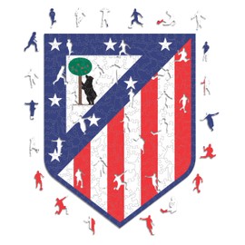 Iconic Puzzles 24ATLMADM Wooden Puzzle Atletico Madrid Wooden Puzzle, Colourful, M, 270 Pieces