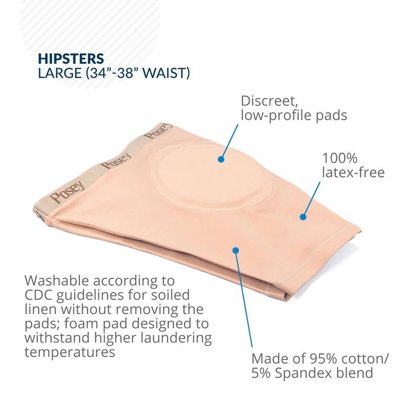 TIDI Posey Hipsters, Unisex, Large – Washable, Comfortable & Low-Profile
