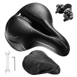 Bicycle Saddle, Comfortable Soft Memory Foam Bicycle Seat, Ergonomic Shock Absorbing, Waterproof, Breathable, Wide Bicycle Saddle for Men and Women