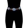 Wonderent Western Turquoise Bubble Metal Concho Leather Belt No.12 (Small,