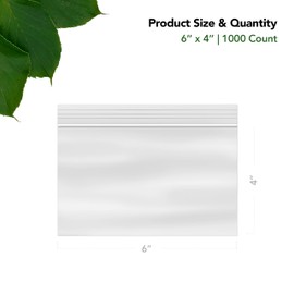 Seal Fresh Snack Ziplock Bags – 6" x 4" (1000 Count), 2 Mil – Clear Plastic Reclosable Baggies with Resealable Lock Seal Zipper – Zip Lock Bags, Snack Bags, Plastic Bags, Jewelry Bags