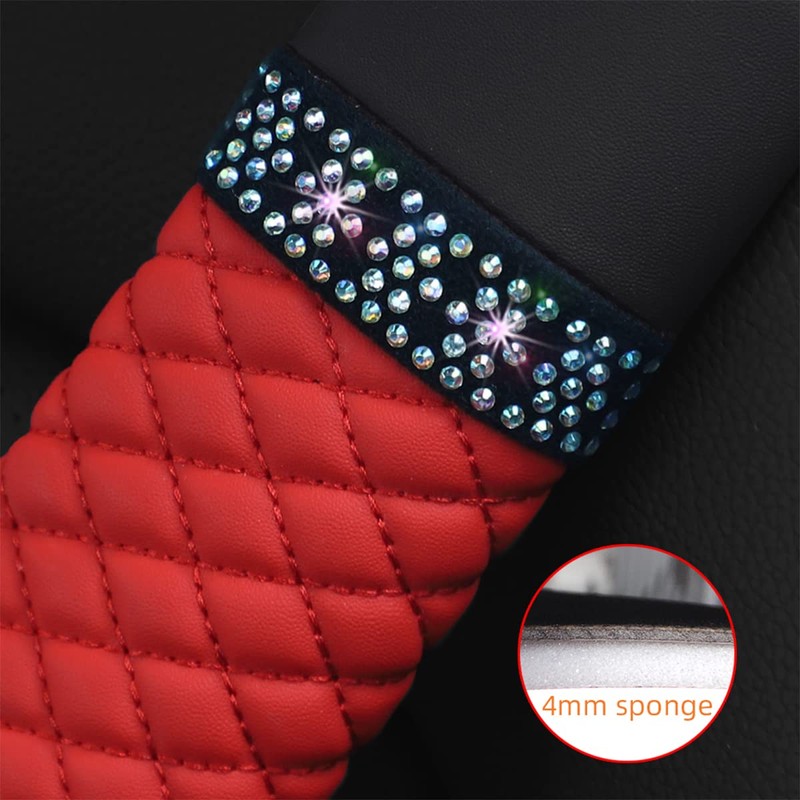 AICEL 2 Pcs Auto Seat Belt Cover, Sparkling Rhinestone Shoulder
