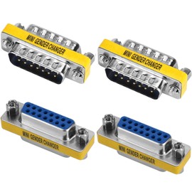 VISSQH 4 x DB15 Male and Female Coupler Adapter Male DB15 15 Pin 2-Row Gender Changer Serial Adapter for Data Transfer and Device Connection