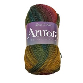 James C Brett Aurora DK 20% Wool Rainbow Knitting Crochet Yarn (05), Multi Coloured