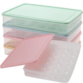 MAHIONG Set of 4 Deviled Egg Containers with Lid, 96 Eggs Clear Plastic Deviled Egg Tray Carrier, Stackable Clear Storage Eggs for Refrigerator Organizer