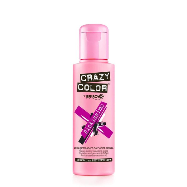 Renbow Crazy Color Semi-Permanent Hair Color Dye pinkissimo 42-100 ml,