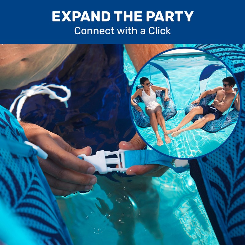 New Aqua Zero Gravity Pool Chair Float with Sunshade Canopy
