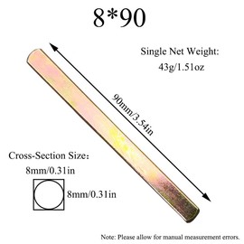 TopHomer Windows UPVC and Door Handle Spindle Plain Bar 8mm x 90mm Solid Steel Spindle Bar Replacement Square Bar for Door Handles Lock Knob