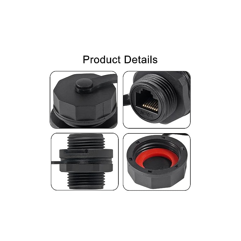 Cuatro conectores de cable de red local Ethernet RJ45 cat6