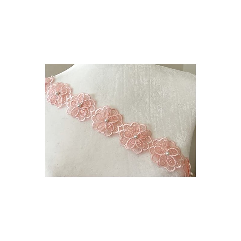 PEPPERLONELY 1 yarda 18 piezas de cinta bordada con flores