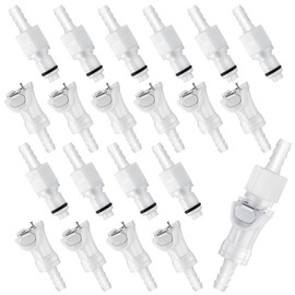 Chunful 20 Pcs 1/4" Quick Disconnect Connect Hose Barb Insert Fittings Plastic Male Female Coupling Connector 10 Female and 10 Male Connectors