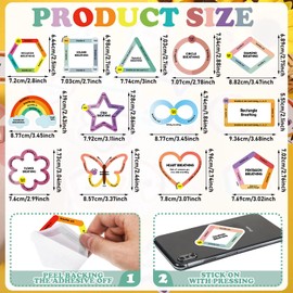 Teling 65 Pieces Anxiety Sensory Stickers Sensory Strips Set Stress Relief Stickers Anxiety Sensory Strips Breathing Sensory Adhesive for Adults Teens Anxiety Relief Toy (Cute)